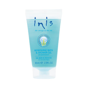 Inis travel bottle front packaging showing brand and ocean-fresh scent benefits