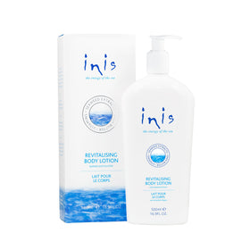 Inis pump bottle front view showing brand and easy-dispense pump benefit