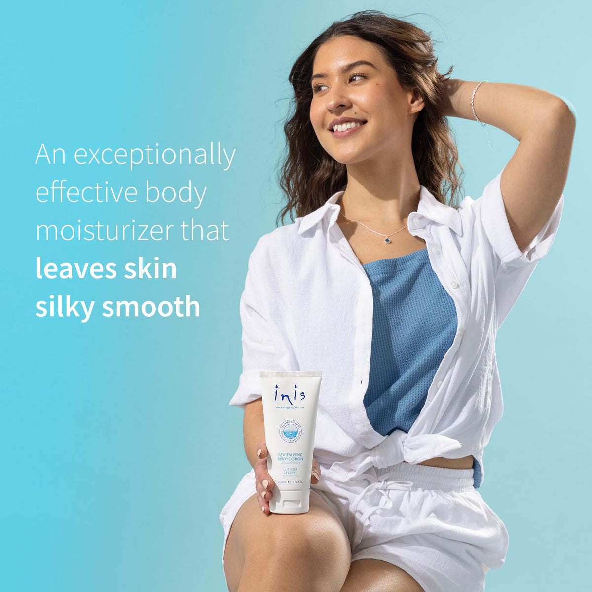 Inis being applied to forearm in lifestyle scene for daily skin comfort