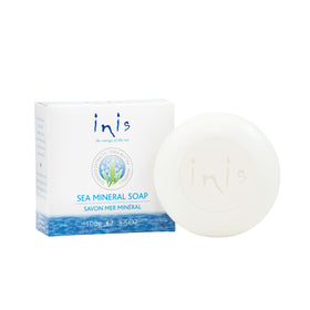 Inis the Energy of the Sea soap front packaging showing product and scent benefits