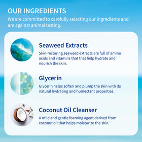 Inis in shower use with sponge demonstrating easy cleansing benefit