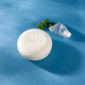 Inis triple-milled soap close-up detail highlighting dense long-lasting texture