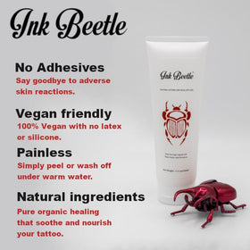 Ink Beetle pump dispenser detail for precise, mess-free application benefit