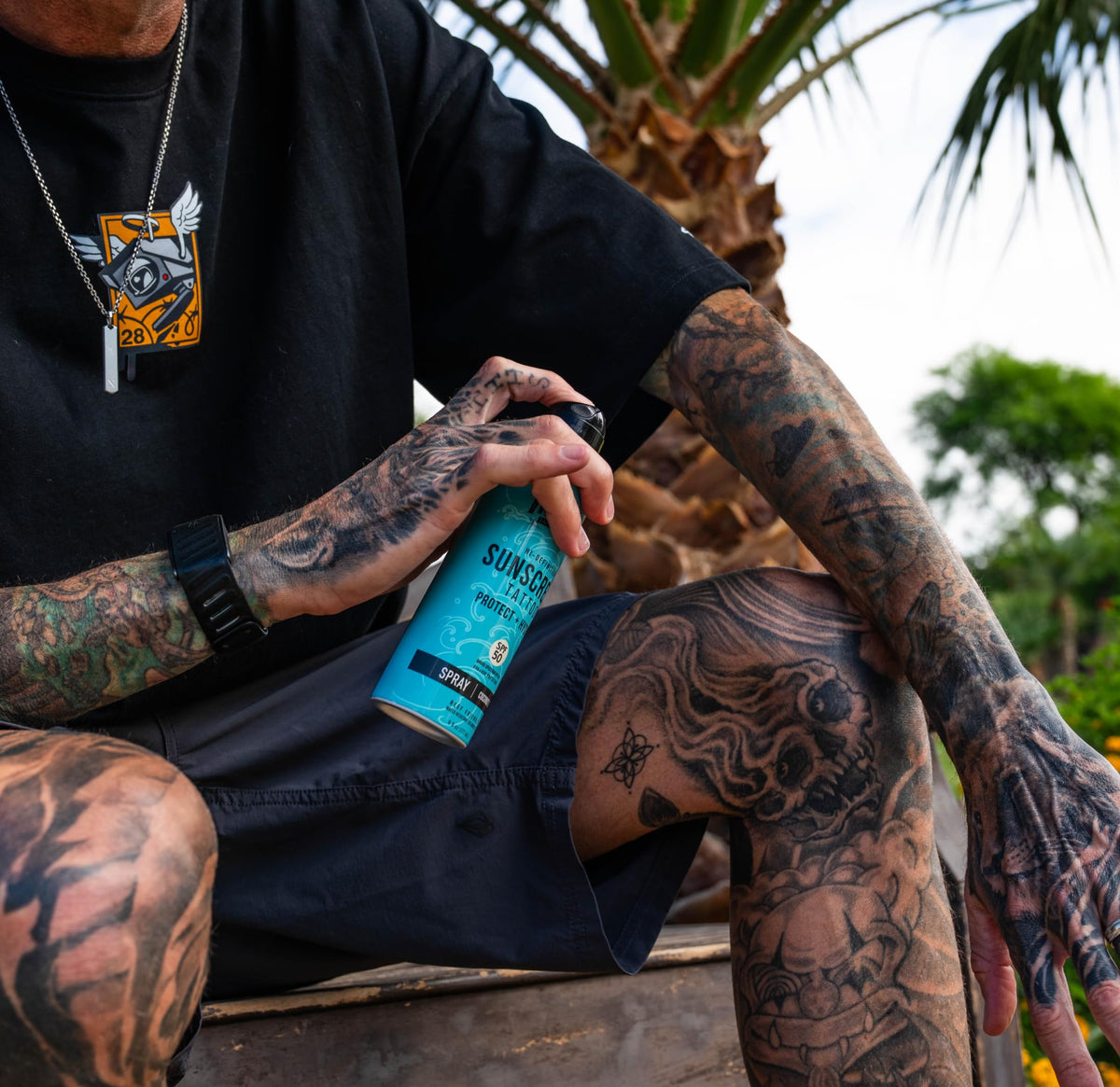 INK-EEZE spray in hand application demonstrating easy, even coverage