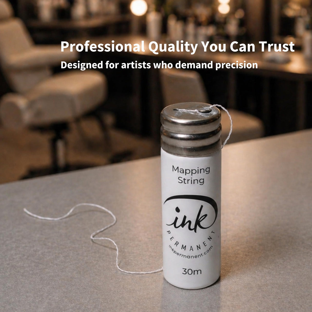 Ink Permanent built-in cutter on spool for fast clean trims benefit