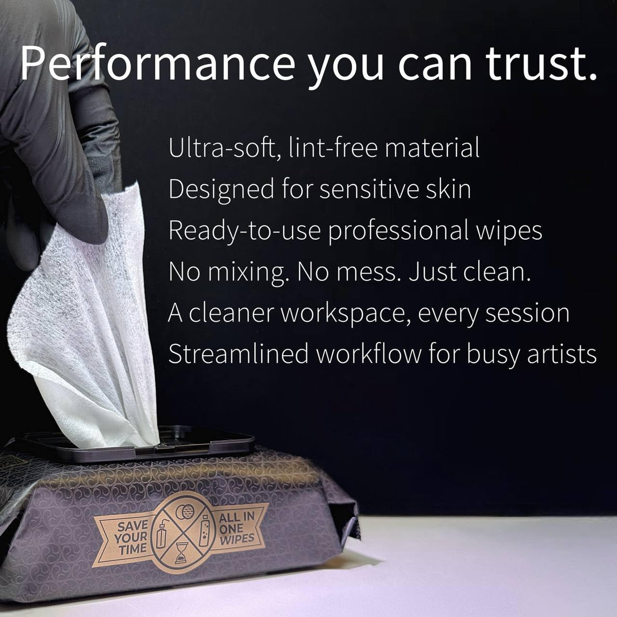Ink Permanent close‑up of lint‑free wipe texture ensuring clean results