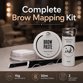 Ink Permanent white brow paste close-up shows creamy texture and precise lines
