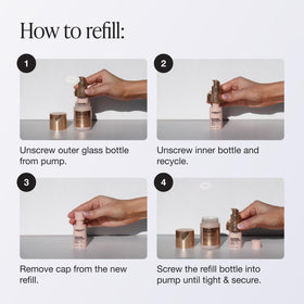 Innbeauty Project refill next to hand for size scale and travel-friendly benefit