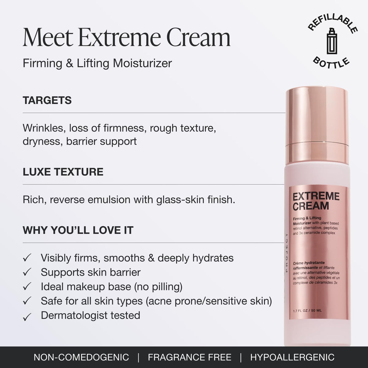 Innbeauty Project cream texture swatch highlighting smooth, glowing finish