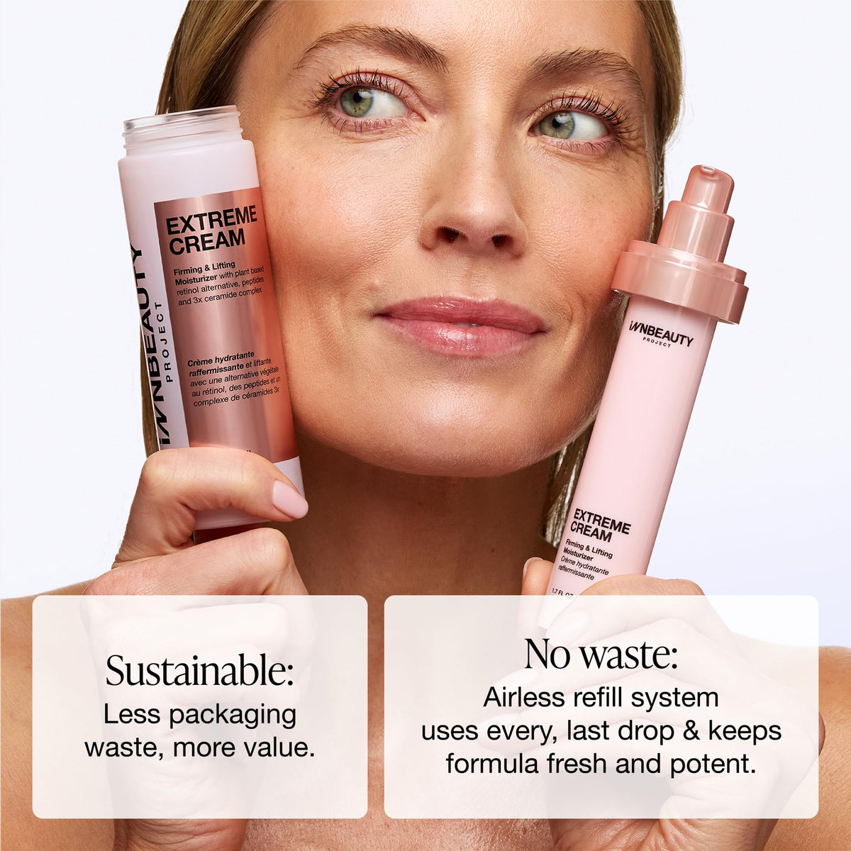 Innbeauty Project label detail highlighting peptides and bio-retinol alternative