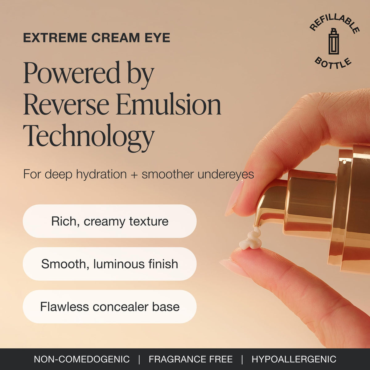 Innbeauty Project cream texture close-up showing lightweight emulsion benefit: deep hydration