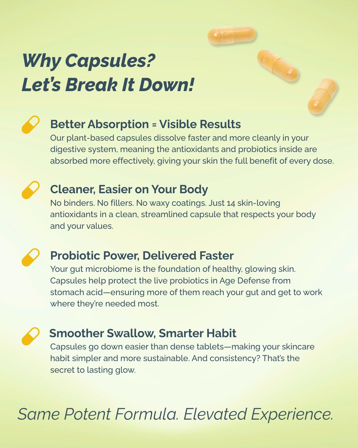 Inner Glow supplement label close-up highlighting key ingredients and benefit: clear ingredient transparency