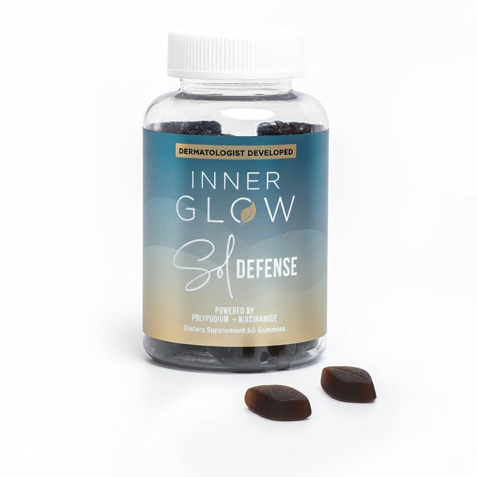 Inner Glow bottle front view showing product packaging and benefits