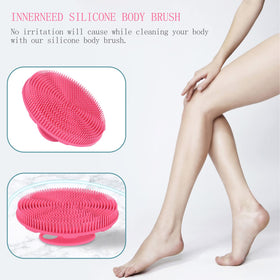 INNERNEED brush creating rich lather with shower gel for efficient cleansing
