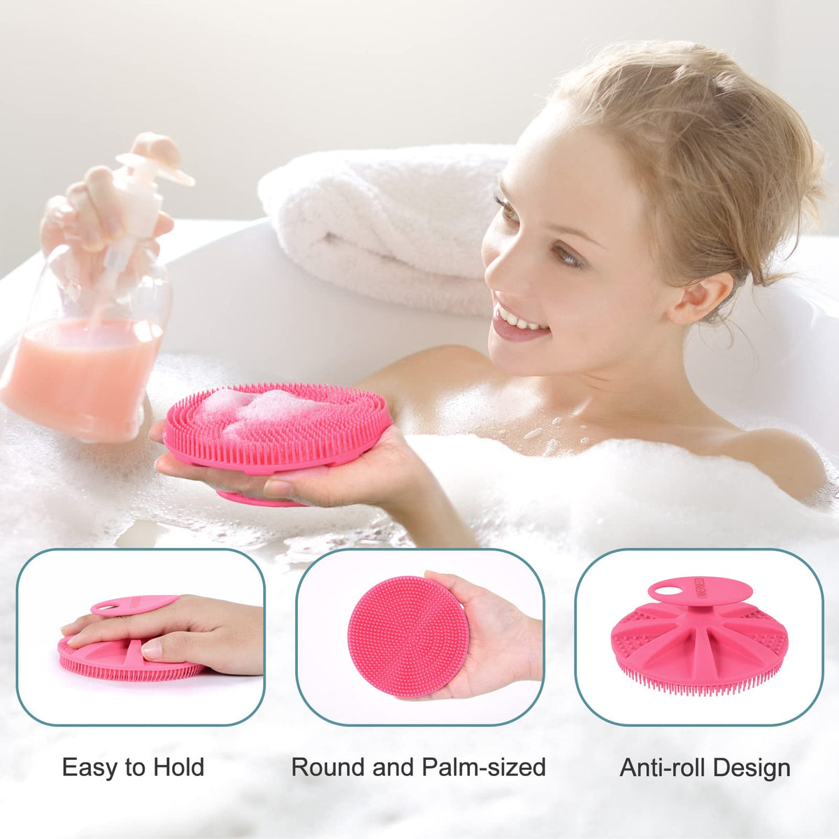 INNERNEED close-up of soft silicone bristles highlighting gentle exfoliation