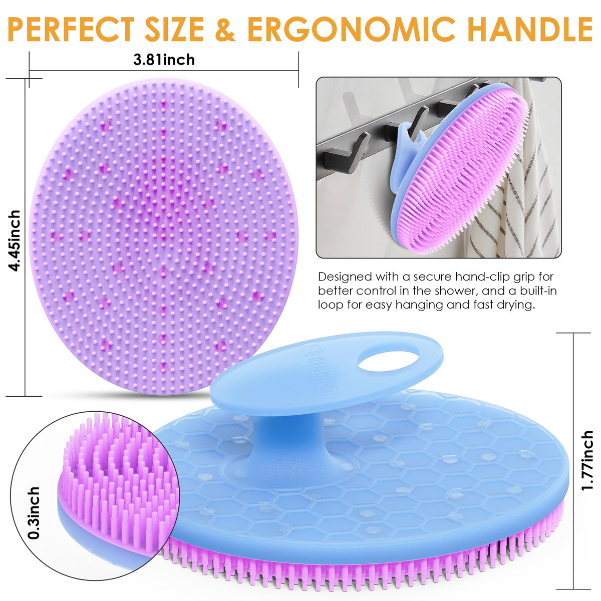 INNERNEED close-up of soft silicone bristles showing gentle exfoliation and deep clean