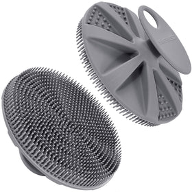 INNERNEED front view gray scrubber showing shape and bristles for hygienic feel