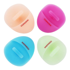 INNERNEED front view of four brushes shows hygienic pack for gentle cleansing