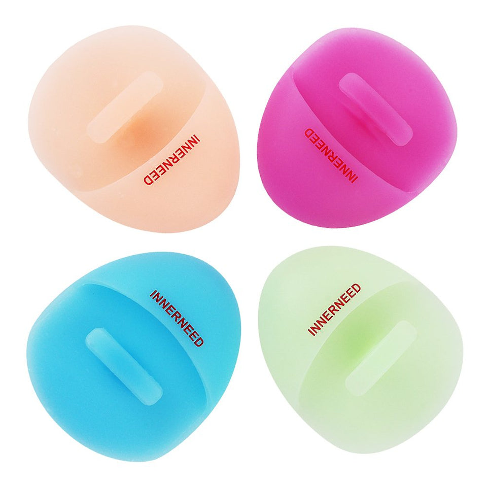 INNERNEED front view of four brushes shows hygienic pack for gentle cleansing