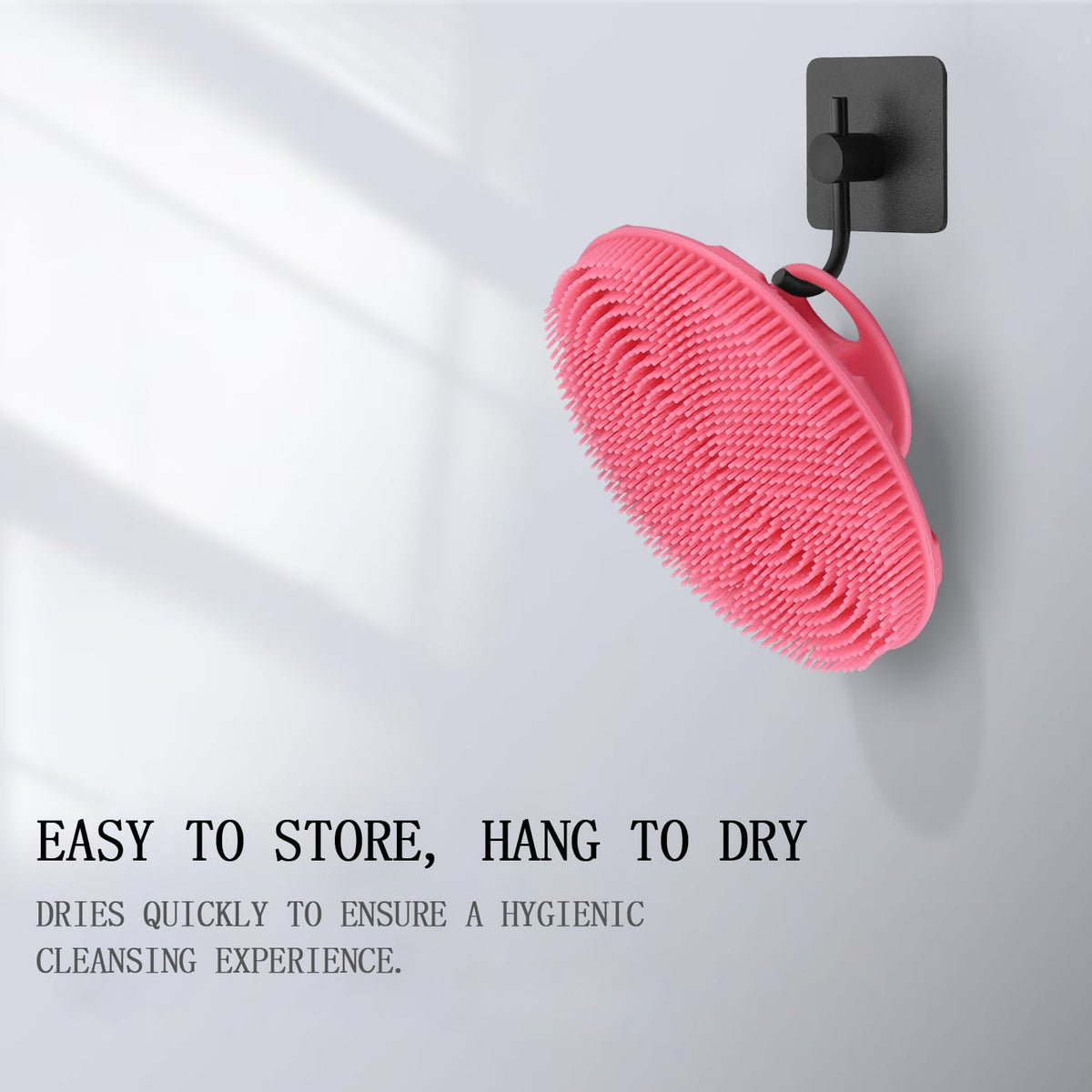 INNERNEED hanging on shower hook to show quick-dry ventilation advantage