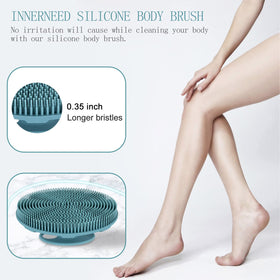 INNERNEED scrubber lathering in shower demonstrating deep clean and rich foam