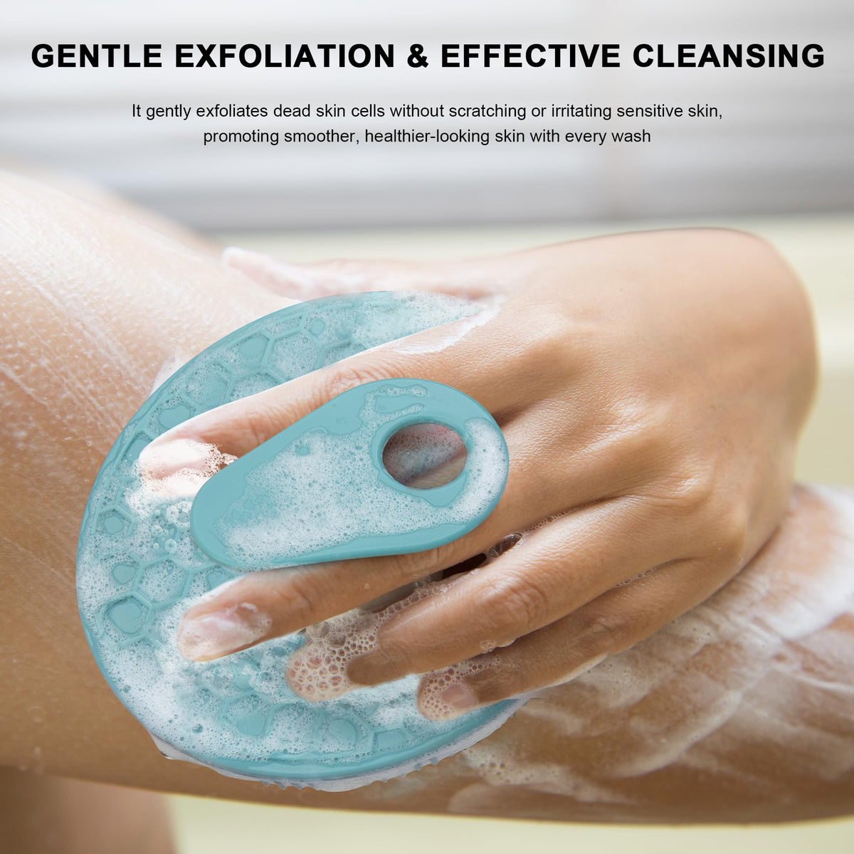 INNERNEED scrubber creating lather with body wash for effective cleansing