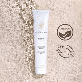 INNERSENSE applying mask to hair in shower demonstrates deep conditioning benefit