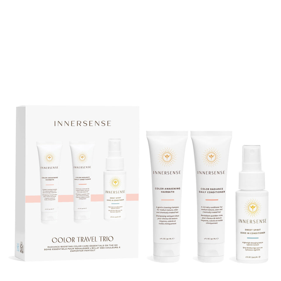 INNERSENSE travel trio front packaging shows compact bottles and benefits