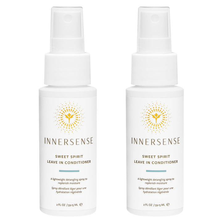 INNERSENSE front packaging showing two travel-size leave-in bottles and brand clarity
