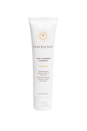 INNERSENSE Pure Harmony Hairbath bottle detail highlighting gentle cleanser benefit