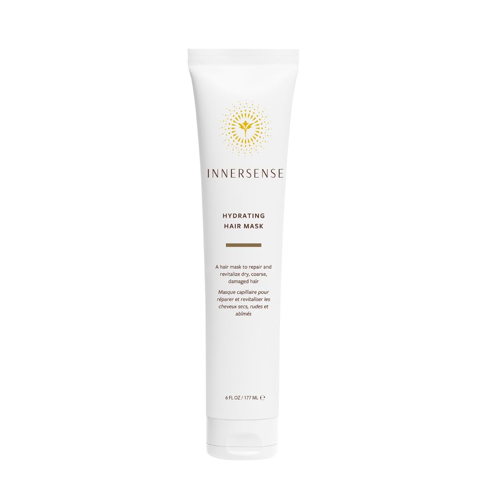 INNERSENSE hydrating hair mask front jar shows clean packaging and size benefit