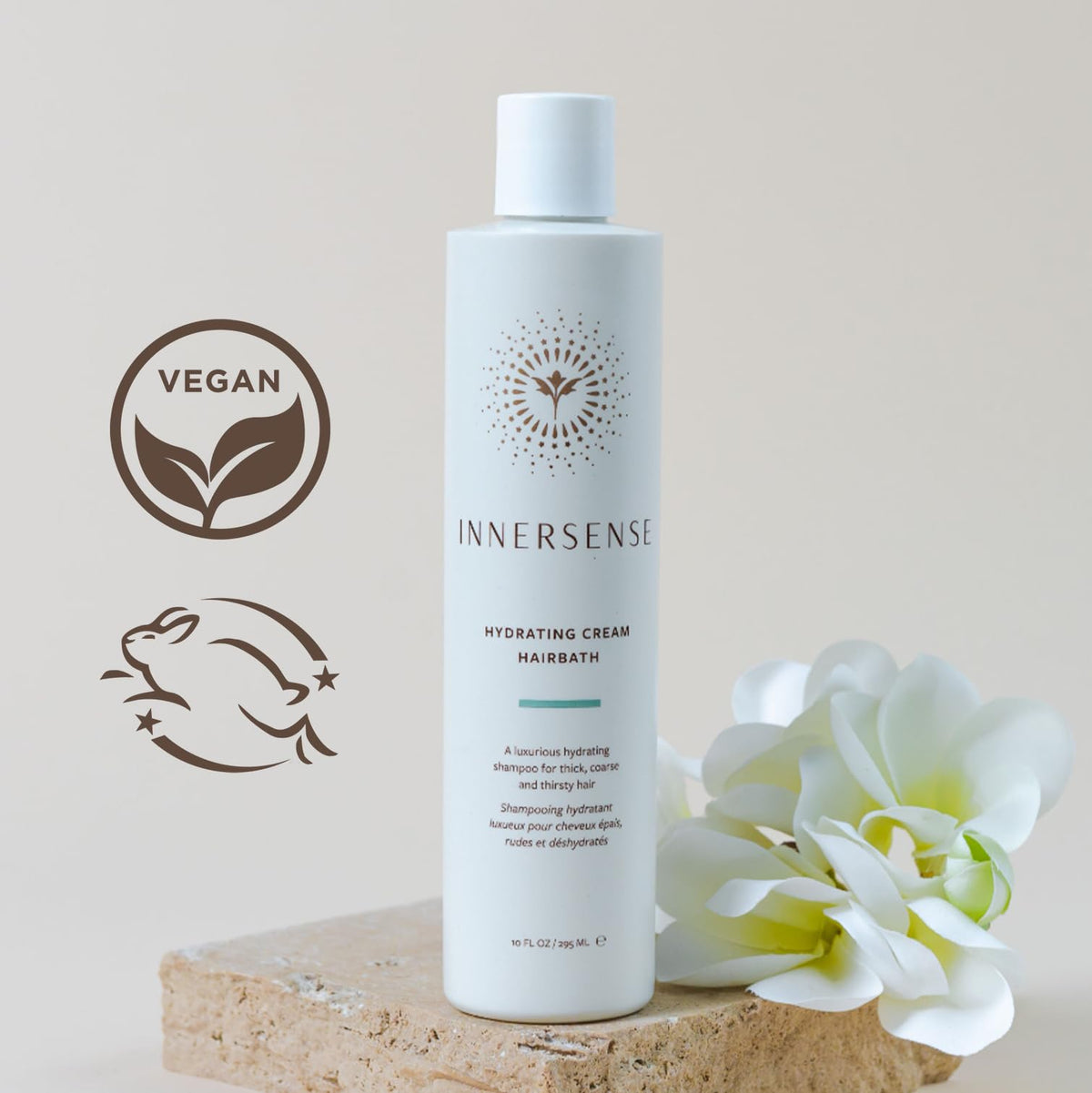 INNERSENSE creamy lather texture on hand showing moisturizing foam benefit