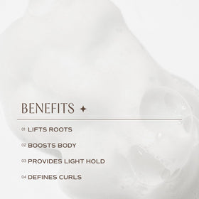 Innersense styled hair with diffuser illustrating boosted root volume and movement