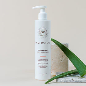 INNERSENSE refill pouch on bathroom shelf in clean, sustainable routine