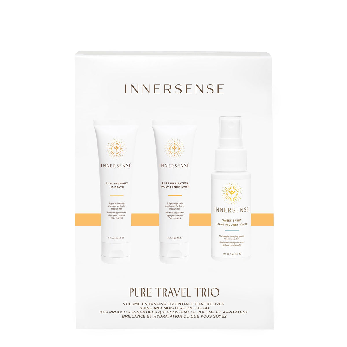 INNERSENSE hair trio used on beach hair showing humidity control benefit
