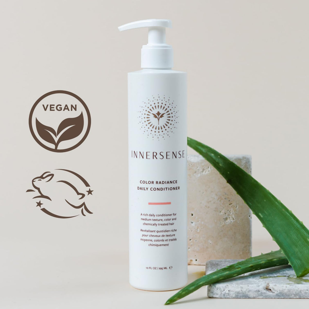 INNERSENSE pouring conditioner from pouch into bottle for easy refill