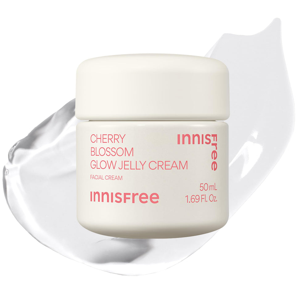 innisfree front jar showing clean packaging and dewy finish benefit