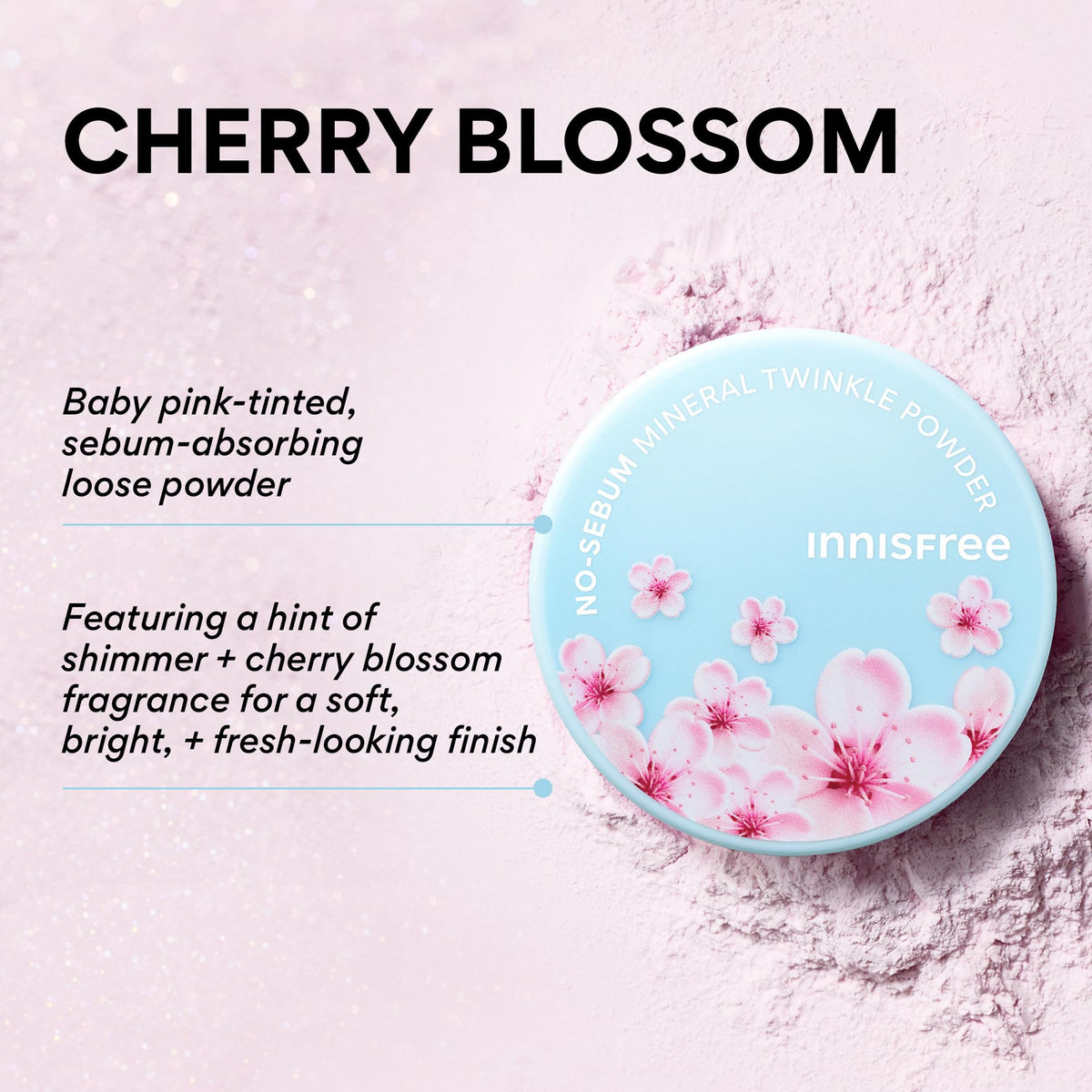 innisfree close-up of powder texture highlighting fine-milled sebum control
