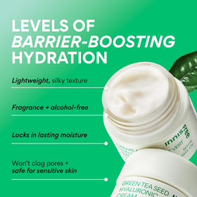 innisfree cream on palm demonstrating lightweight spreadability and fast absorption