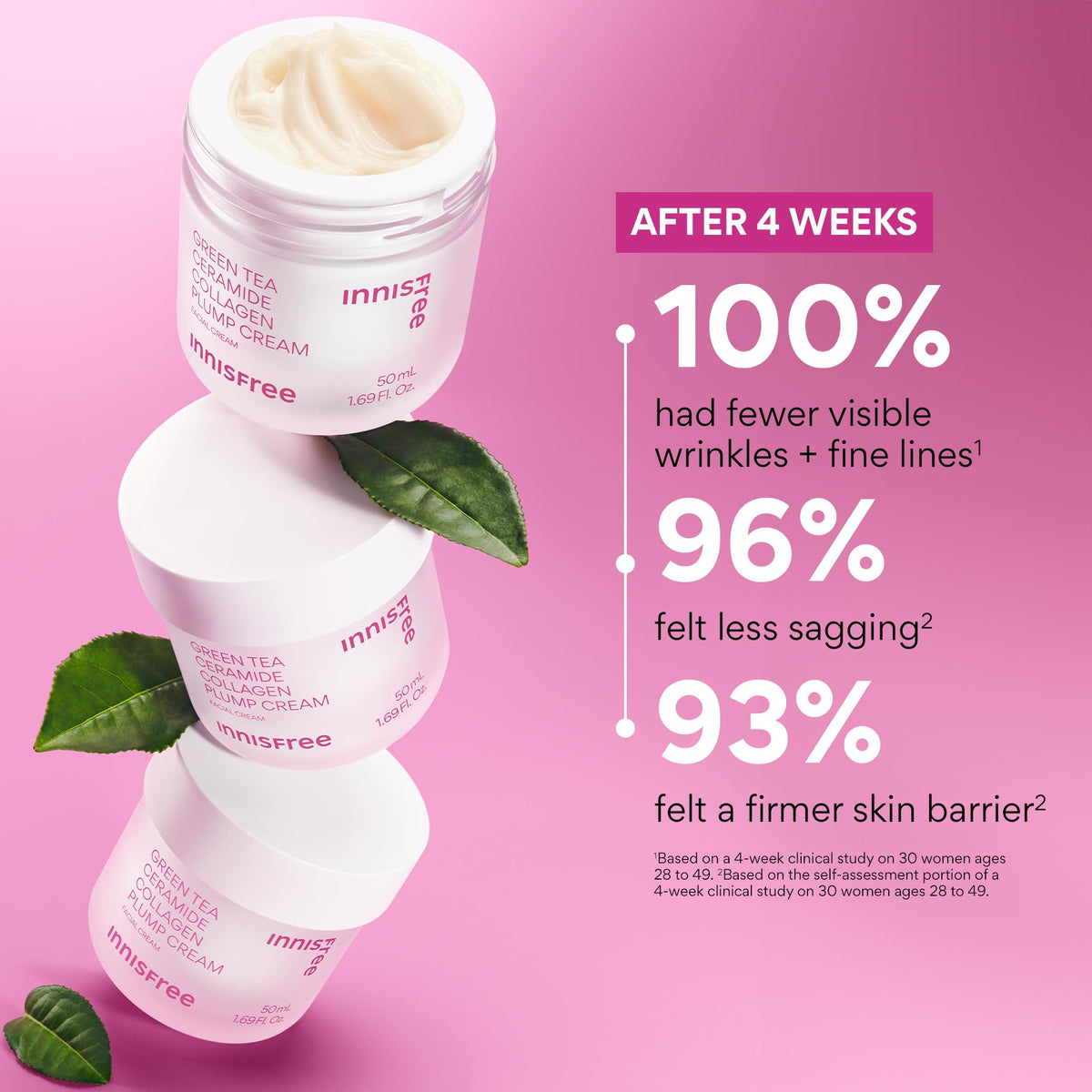innisfree open jar of cream, highlights smooth consistency for barrier care
