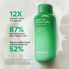 innisfree green tea leaves and ceramide ingredient focus for soothing benefits