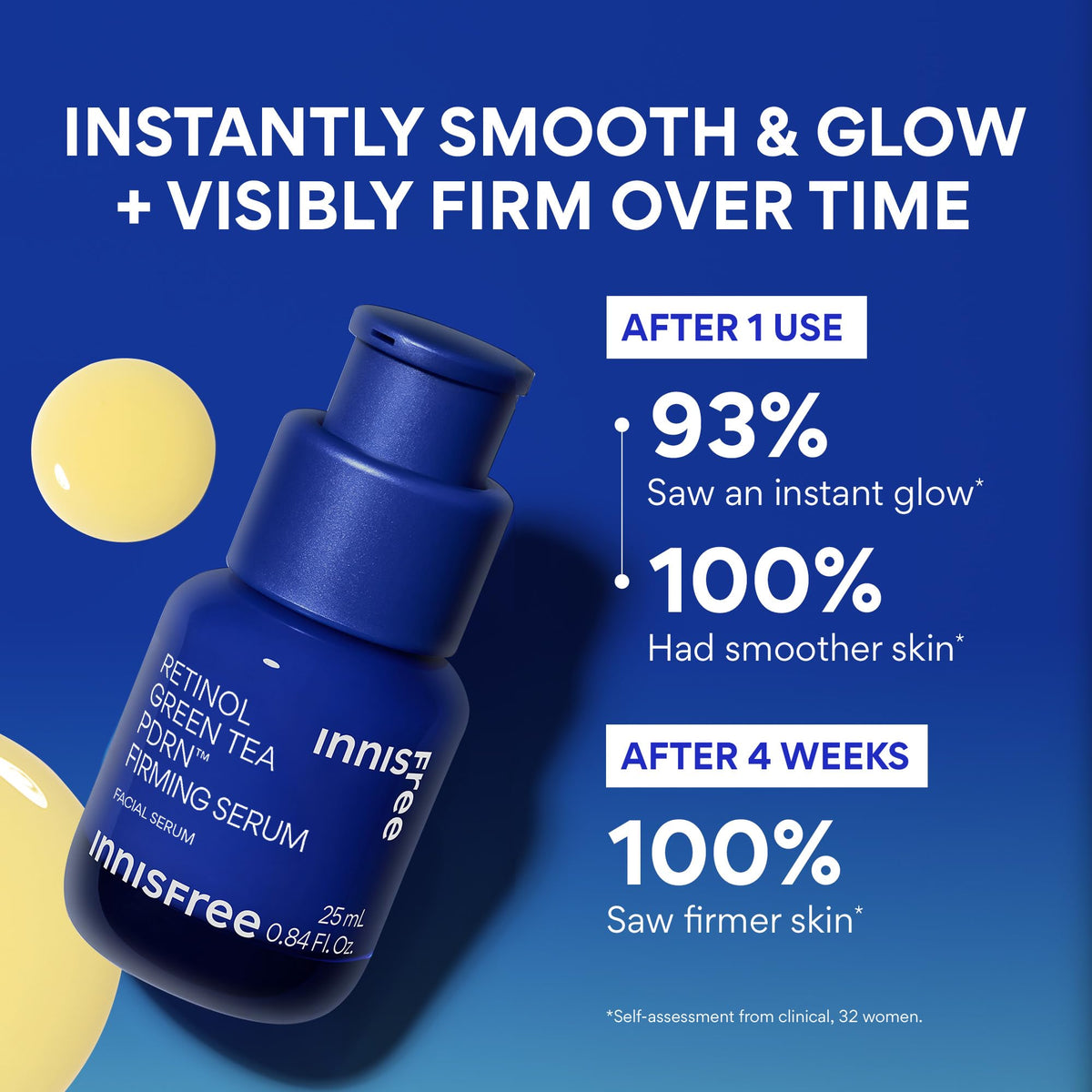 innisfree ingredient label showing Green Tea PDRN and retinol, informs customers