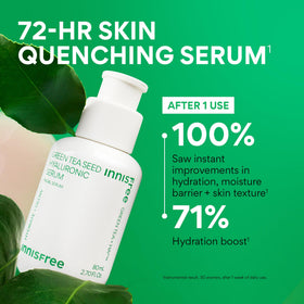 innisfree serum drop on skin highlighting lightweight texture and absorption