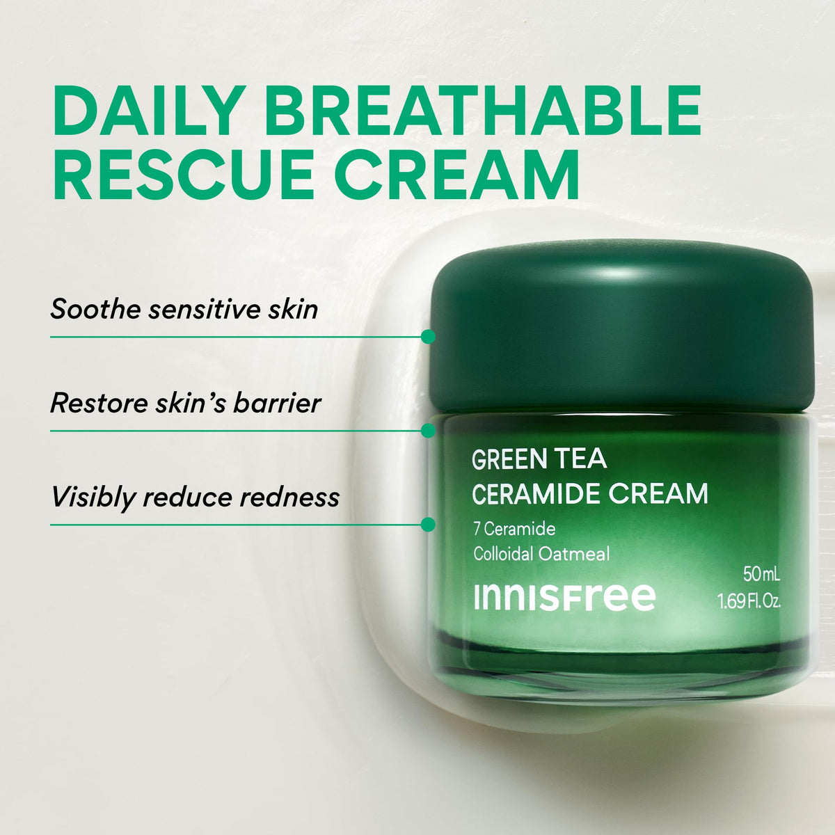innisfree green tea leaves visual highlighting Super Green Tea hydrating benefit