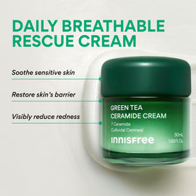 innisfree green tea leaves visual highlighting Super Green Tea hydrating benefit