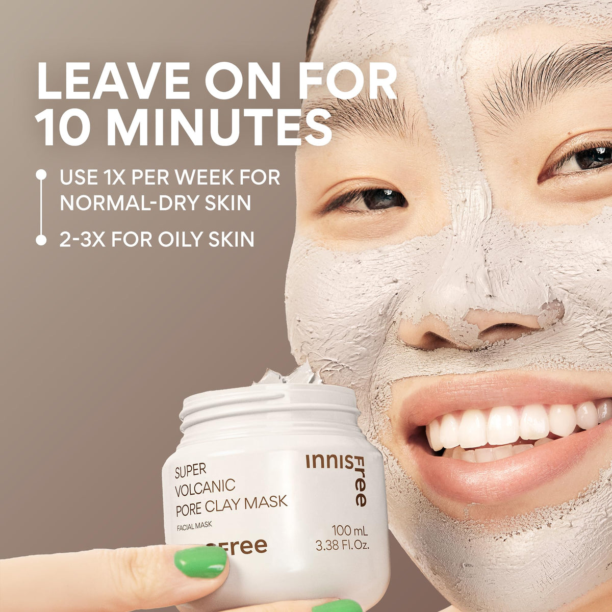 innisfree label close-up highlighting AHA and hyaluronic acid