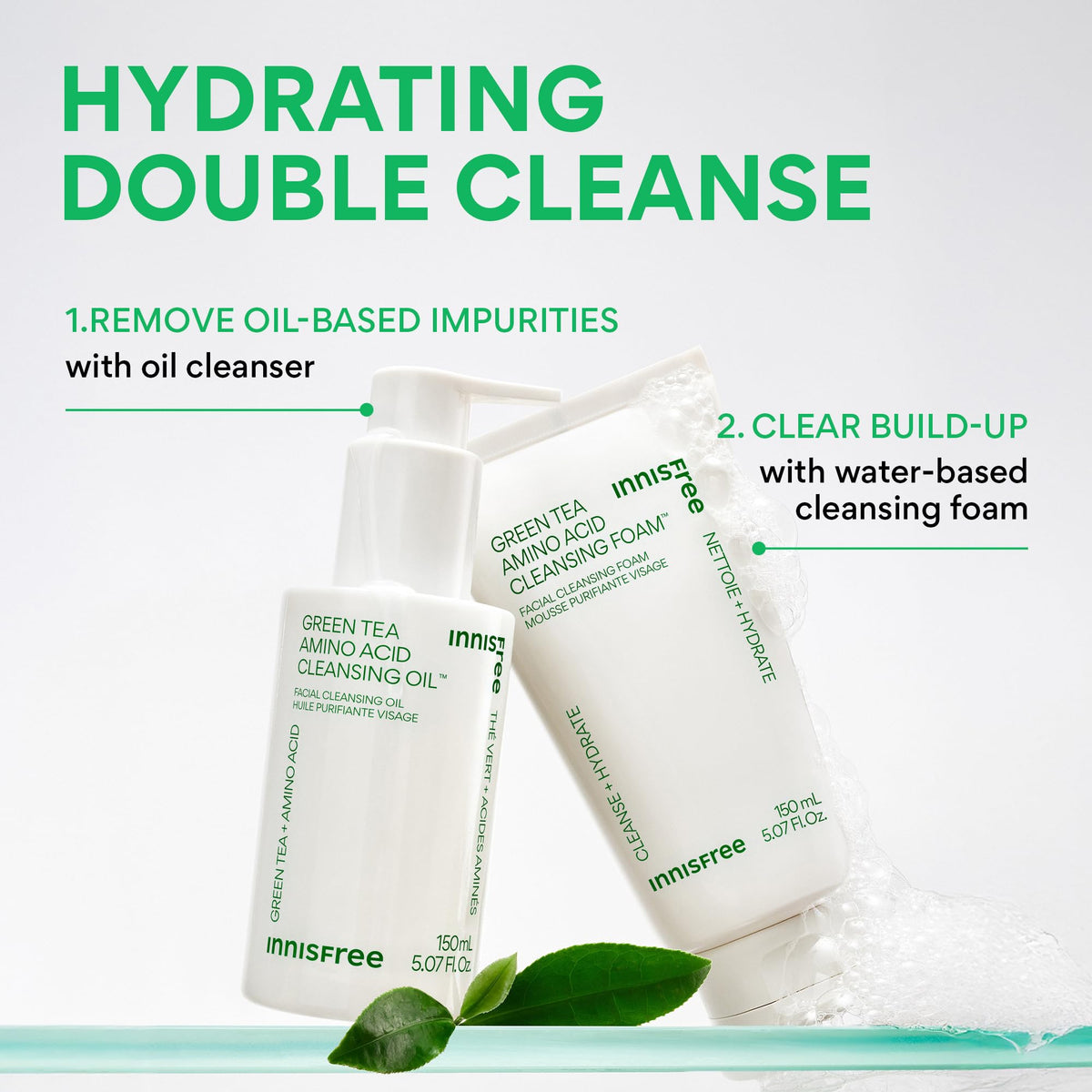 innisfree on bathroom shelf in lifestyle scene conveying daily skincare routine