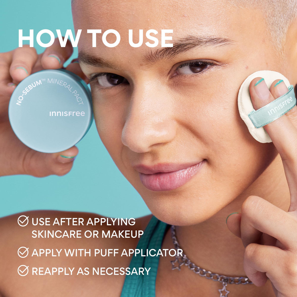 innisfree compact styled on tabletop with accessories for lifestyle appeal