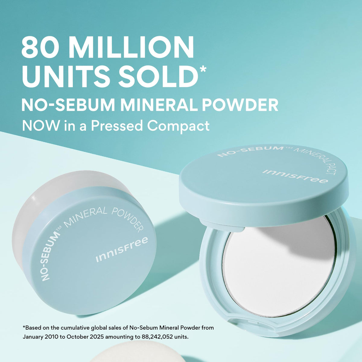 innisfree powder applied on cheek showing translucent finish and blurred pores