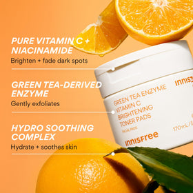 innisfree close-up of pad fibers highlighting vitamin c delivery